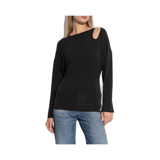 Cut-Out Shoulder Long-Sleeve Top