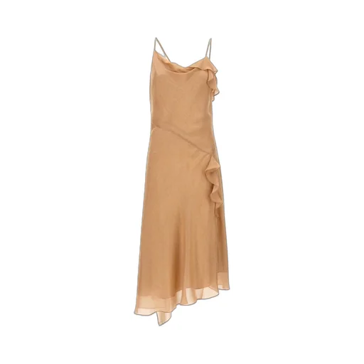 Asymmetric Ruffle Midi Dress