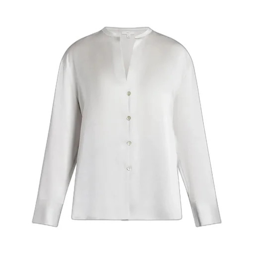 Collarless V-Neck Blouse