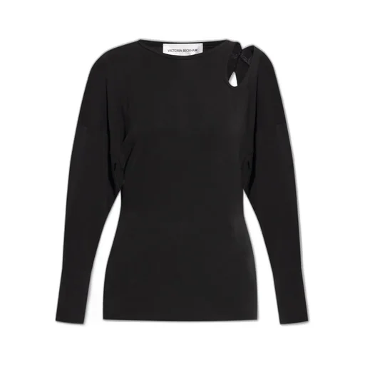 Cut-Out Shoulder Long-Sleeve Top