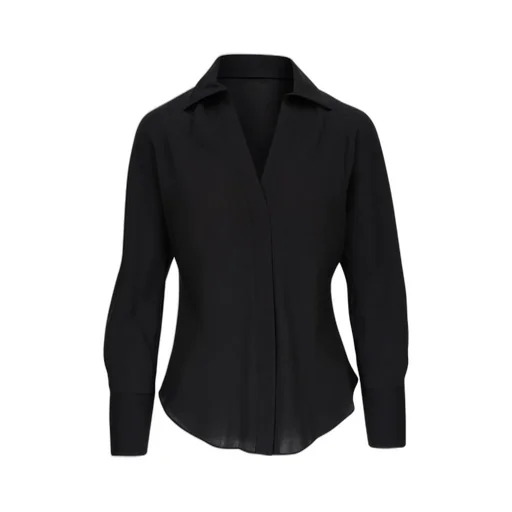 V-Neck Button-Up Shirt