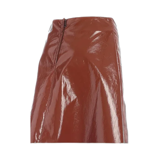 Patent Leather Midi Skirt