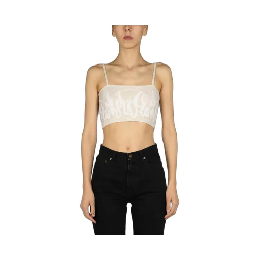Cropped Top With Flame Print