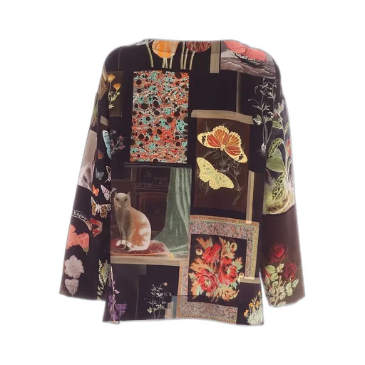 Patchwork Print Long Sleeve Top