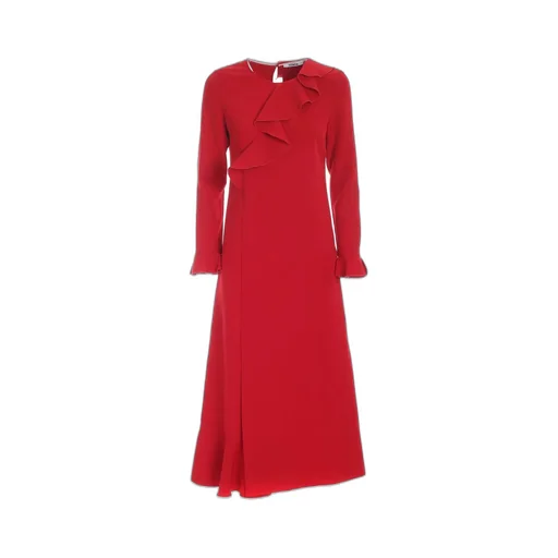 Ruffled Crepe Maxi Dress