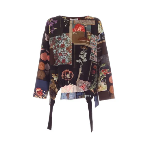Patchwork Print Long Sleeve Top