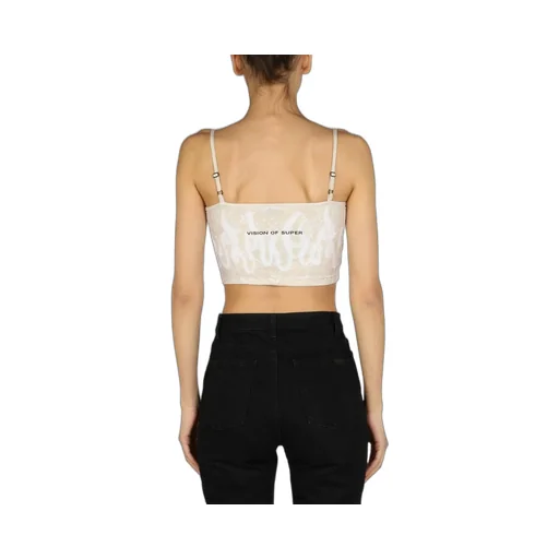 Cropped Top With Flame Print
