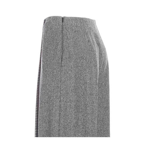 Pleated Houndstooth Skirt