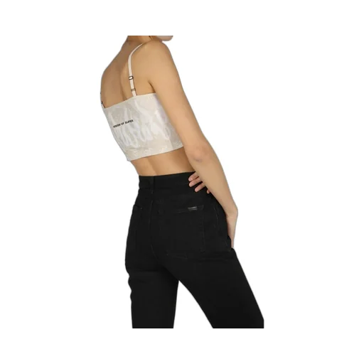 Cropped Top With Flame Print