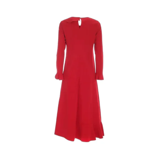 Ruffled Crepe Maxi Dress