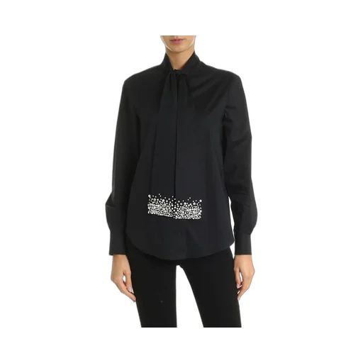 Shirt With Bow And Embellishment
