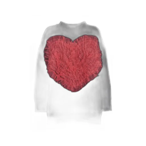 Sweatshirt With Heart Appliqué