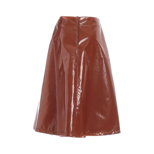 Patent Leather Midi Skirt