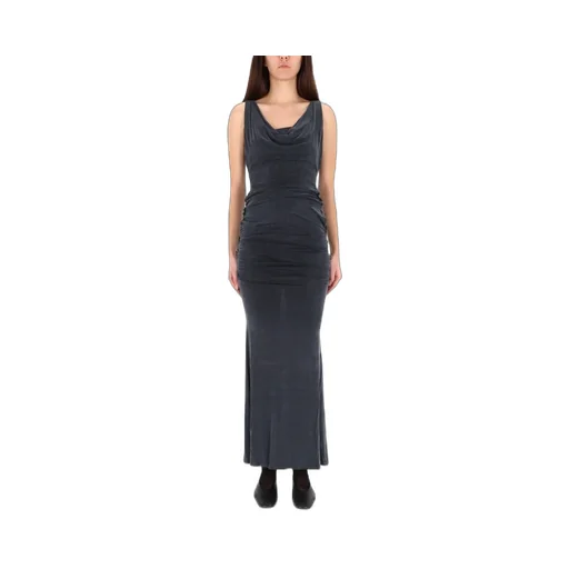 Ruched Cowl Neck Maxi Dress