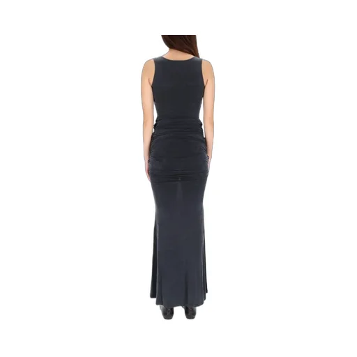 Ruched Cowl Neck Maxi Dress