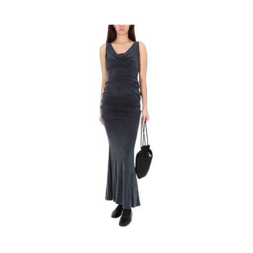 Ruched Cowl Neck Maxi Dress