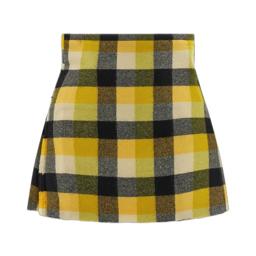 Pleated Plaid Mini Skirt