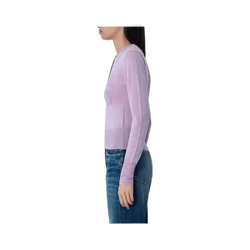 Long Sleeve Button-Up Knit Top