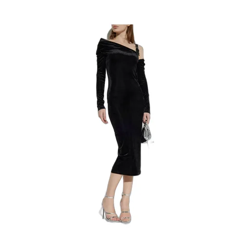 One-Shoulder Velvet Dress