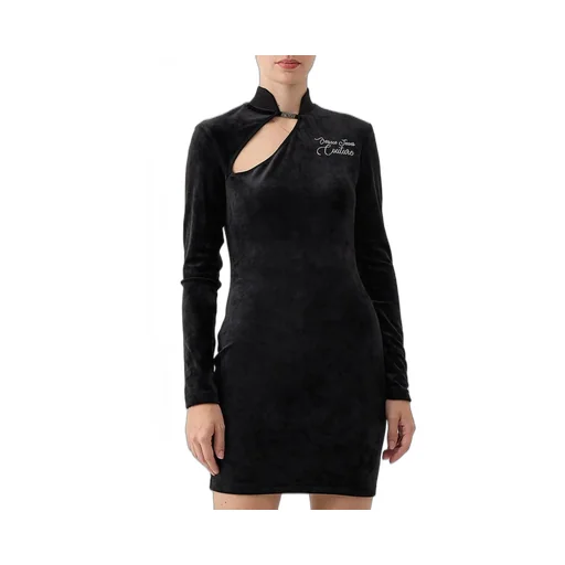 Velvet Mini Dress With Cut-Out Detail