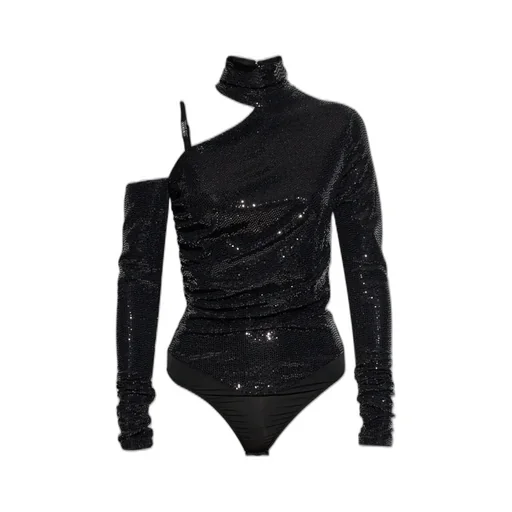 Sequined One-Shoulder Bodysuit
