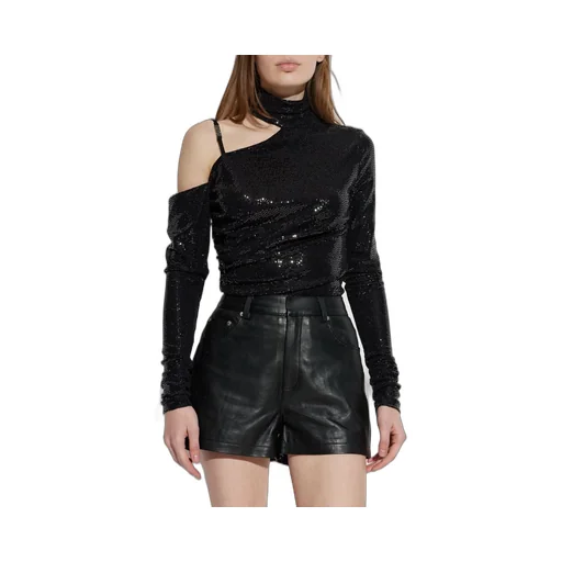 Sequined One-Shoulder Bodysuit