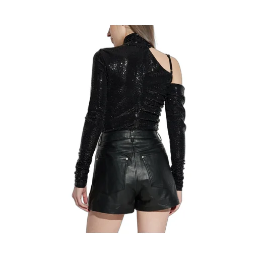 Sequined One-Shoulder Bodysuit