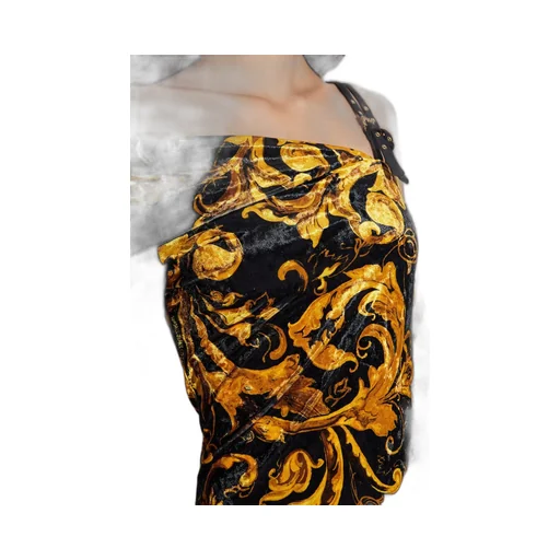 Velvet Dress With Barocco Print