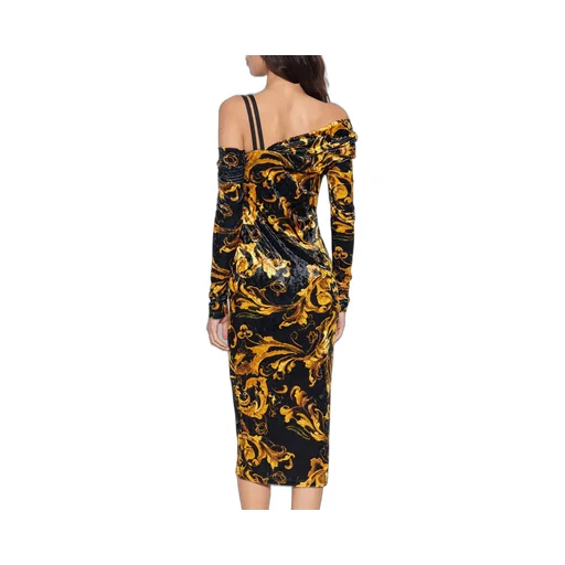 Velvet Dress With Barocco Print