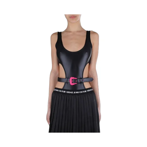 Cut-Out Swimsuit With Belt And Pleated Skirt