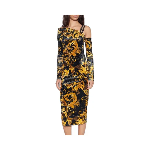 Velvet Dress With Barocco Print