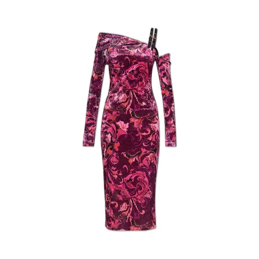 Draped One-Shoulder Velvet Dress