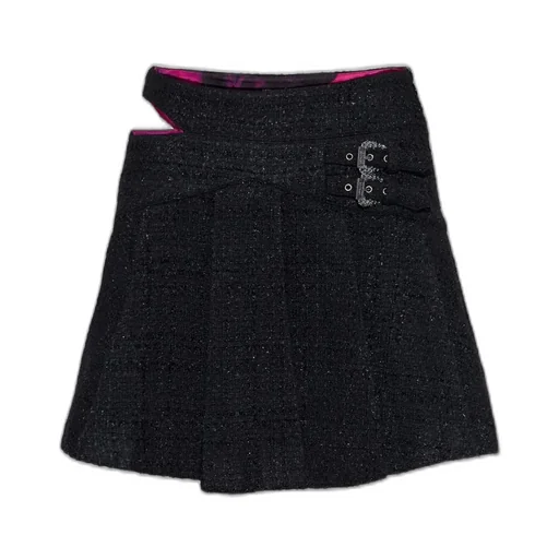 Textured Mini Skirt With Cut-Out Detail