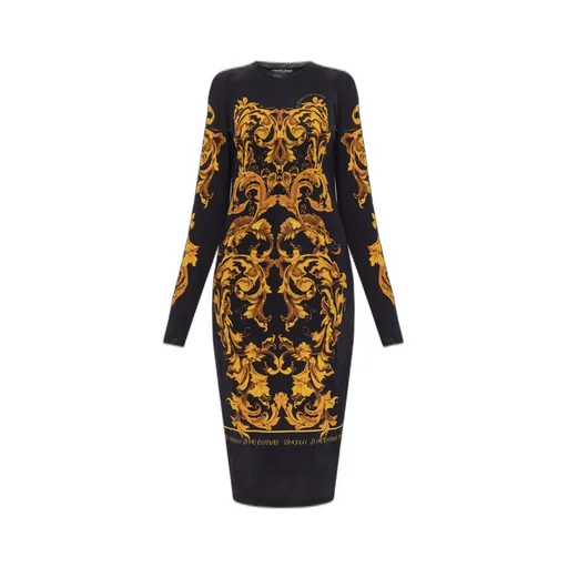 Baroque Print Midi Dress