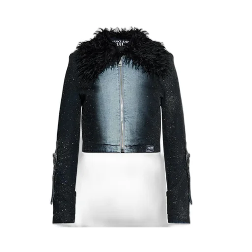 Denim Jacket With Faux Fur Collar