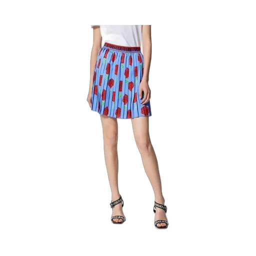 Pleated Skirt With Rose Print