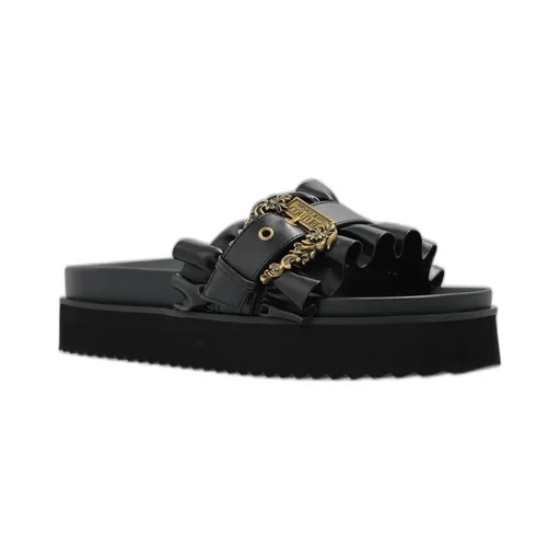 Platform Slides With Ruffles And Buckle