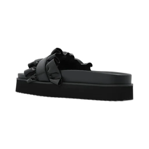 Platform Slides With Ruffles And Buckle