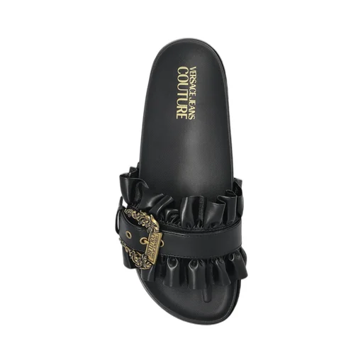 Platform Slides With Ruffles And Buckle