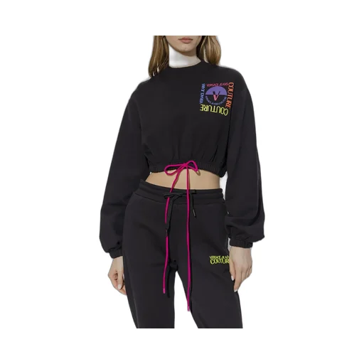 Cropped Sweatshirt With Drawstring Waist