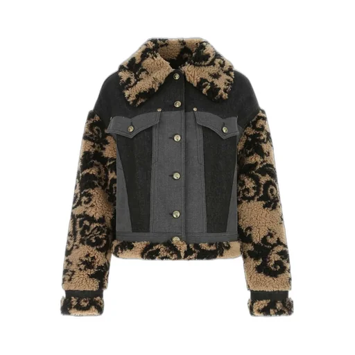 Denim Jacket With Shearling Trim