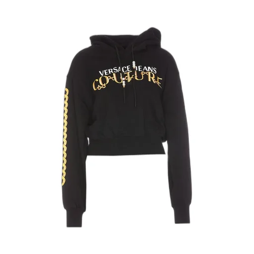 Cropped Hoodie With Chain Print