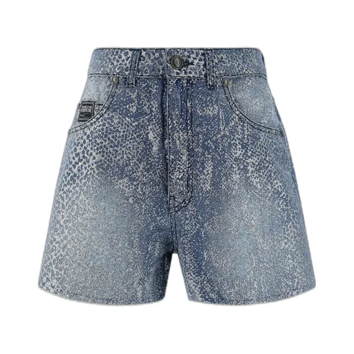 Denim Shorts With All-Over Print