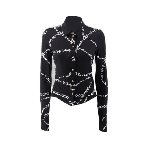 Chain Print Long Sleeve Shirt