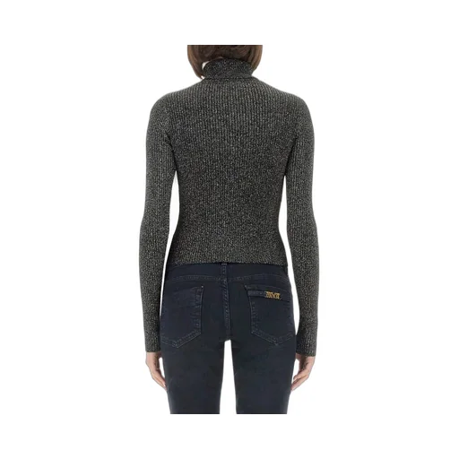 Ribbed Turtleneck Sweater With Cut-Out Detail