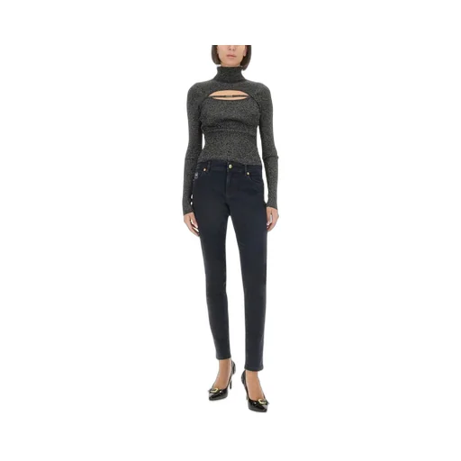 Ribbed Turtleneck Sweater With Cut-Out Detail