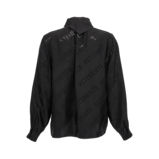 Logo Print Pussy-Bow Blouse