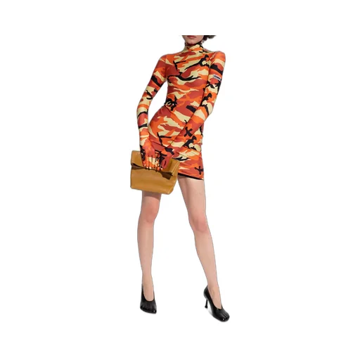 Camo Print Turtleneck Mini Dress