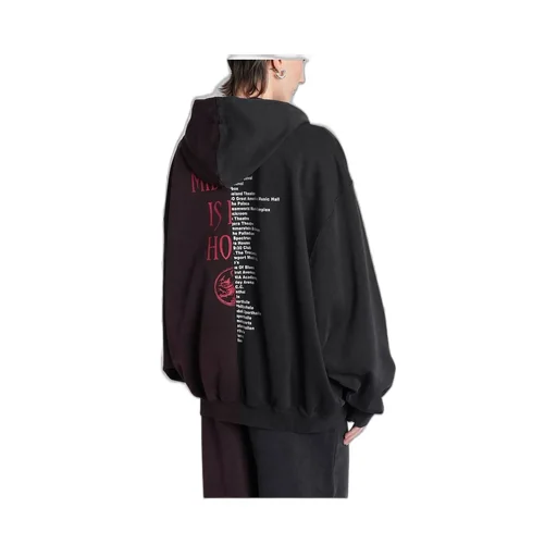 Oversized Graphic Zip-Up Hoodie