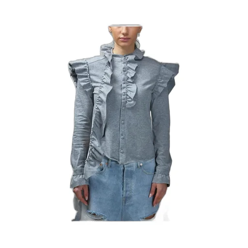 Ruffled Cotton Poplin Shirt